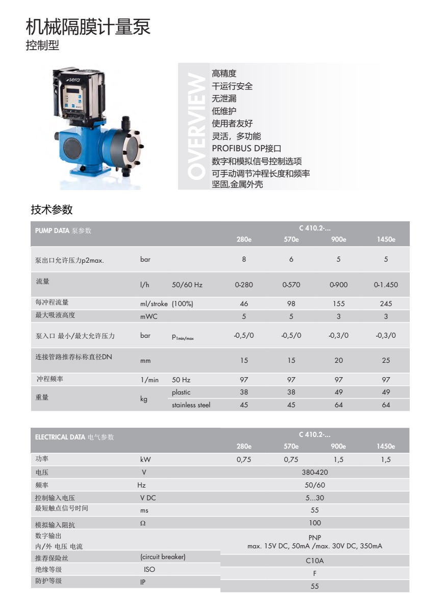可控型機(jī)械隔膜計量泵C410.2 P2